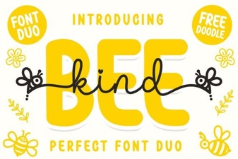Bee Kind Font Duo: Creative Pair for Design Projects